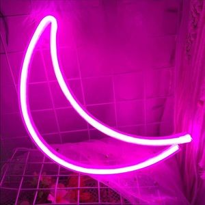 Pink Moon Light Neon Signs for Wall Decor